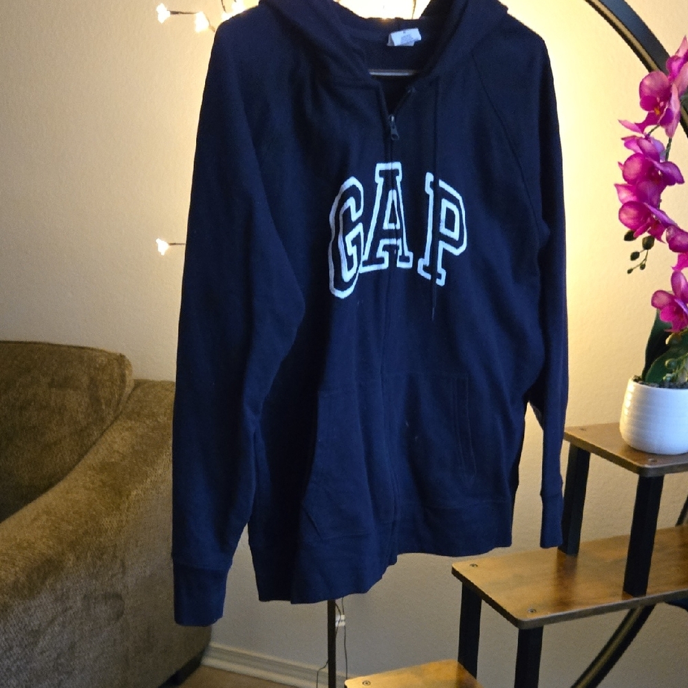 GAP Dark Blue Hooded Logo Jacket XL